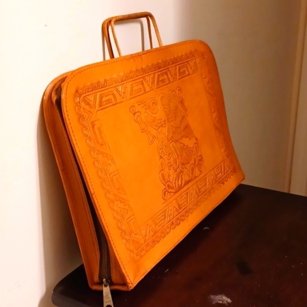 PYMSA Mexico Leather Portfolio Briefcase - Picture 3 of 13